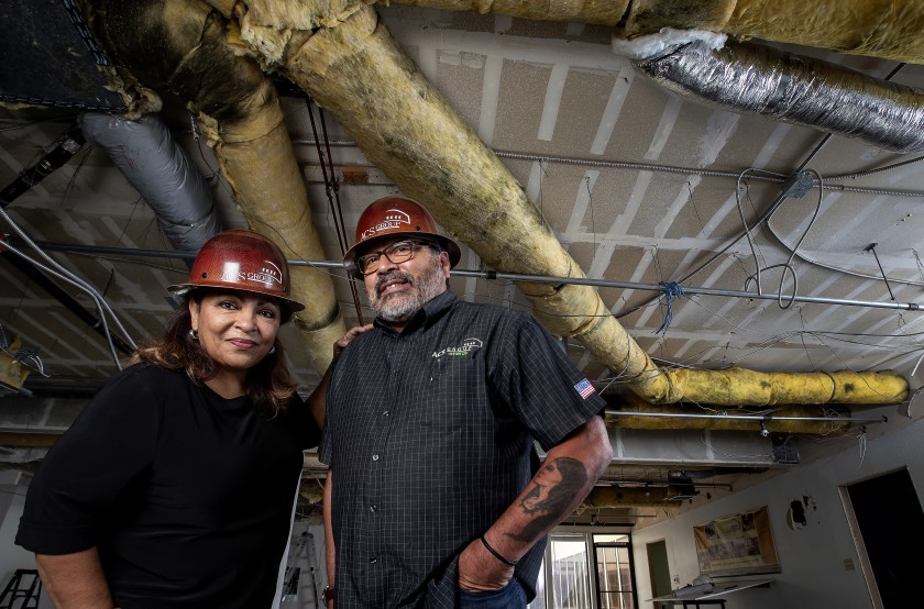 Anna Sauceda, who with husband Darrel Sauceda owns construction firm ACS Group, says affirmative action gave their careers a toehold in the 1980s.(Mel Melcon / Los Angeles Times)