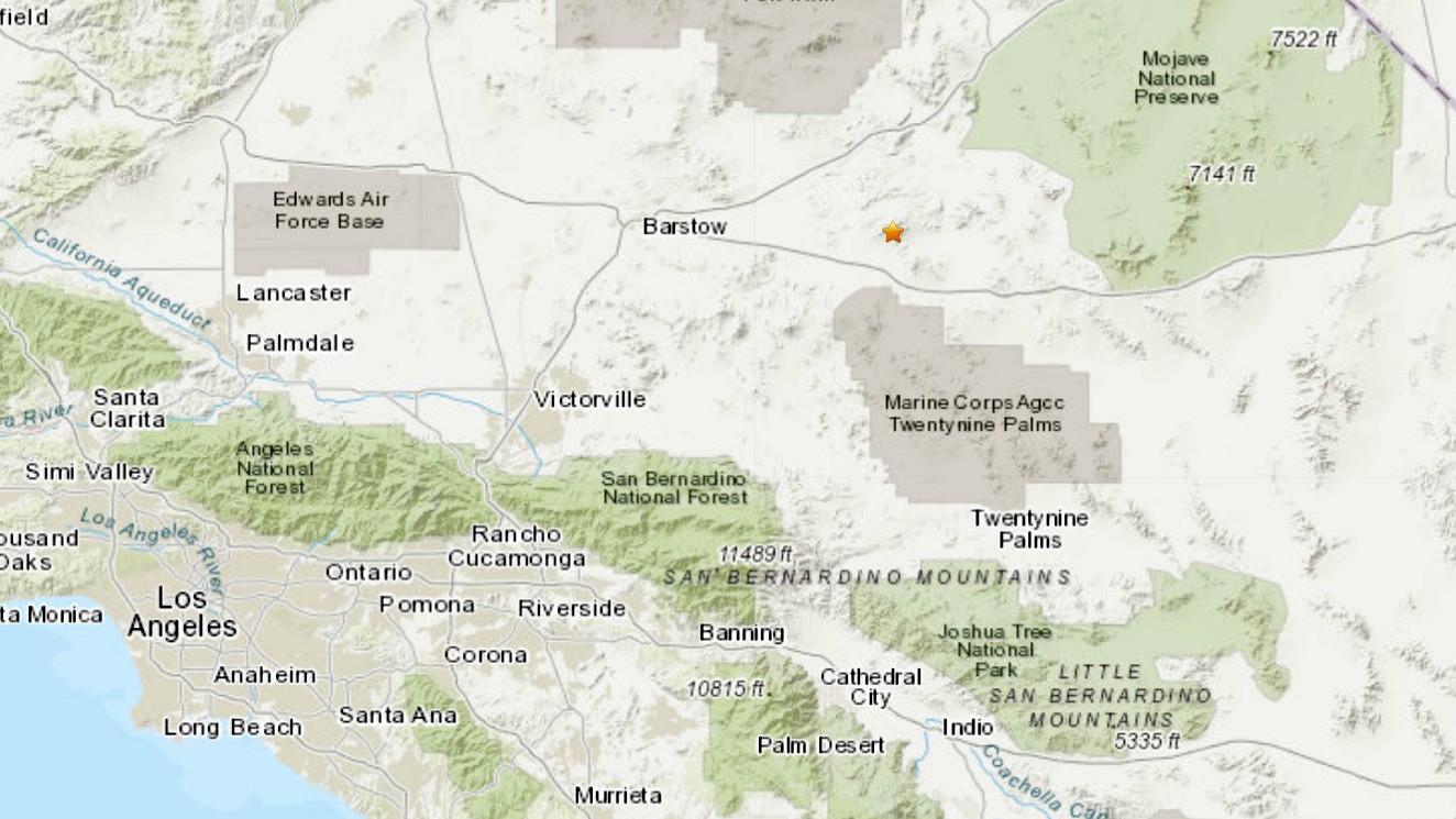 A 3.2 magnitude earthquake struck near Barstow on Oct. 22, 2020. (U.S. Geological Survey)