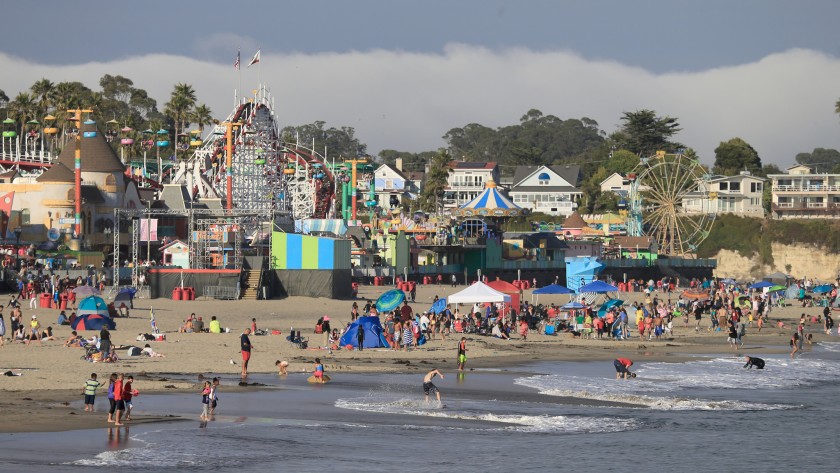 The Santa Cruz Beach Boardwalk is poised to become one of the first amusement parks to reopen since the COVID-1`9 pandemic forced its closure. (Allen J. Schaben/Los Angeles Times)