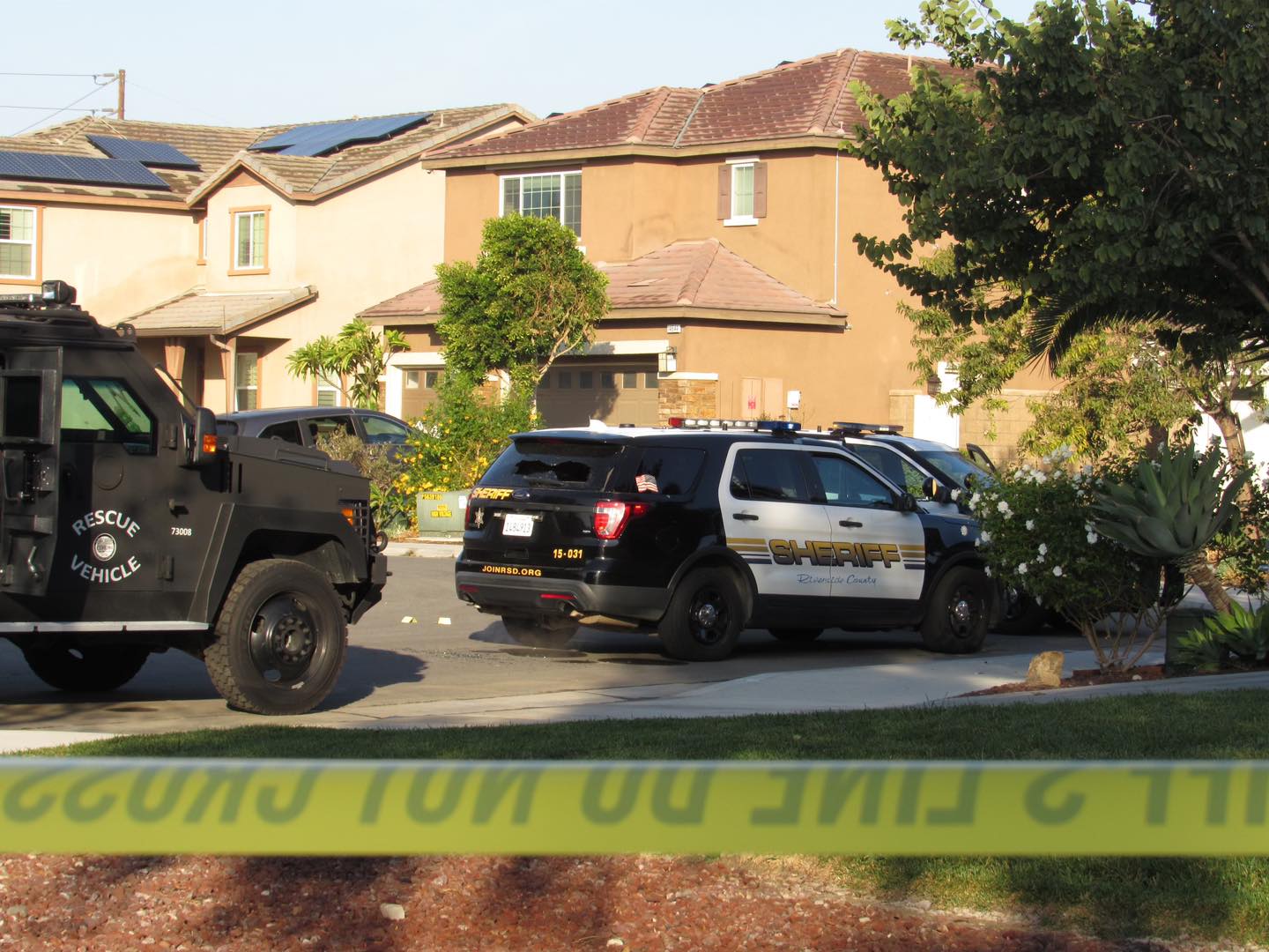 Riverside County sheriff’s deputies investigate a shooting by their agency in the area of Alpaca Court and Fuller Ranch Road in Eastvale on Nov. 14, 2020. (Riverside County Sheriff’s Department, Facebook)