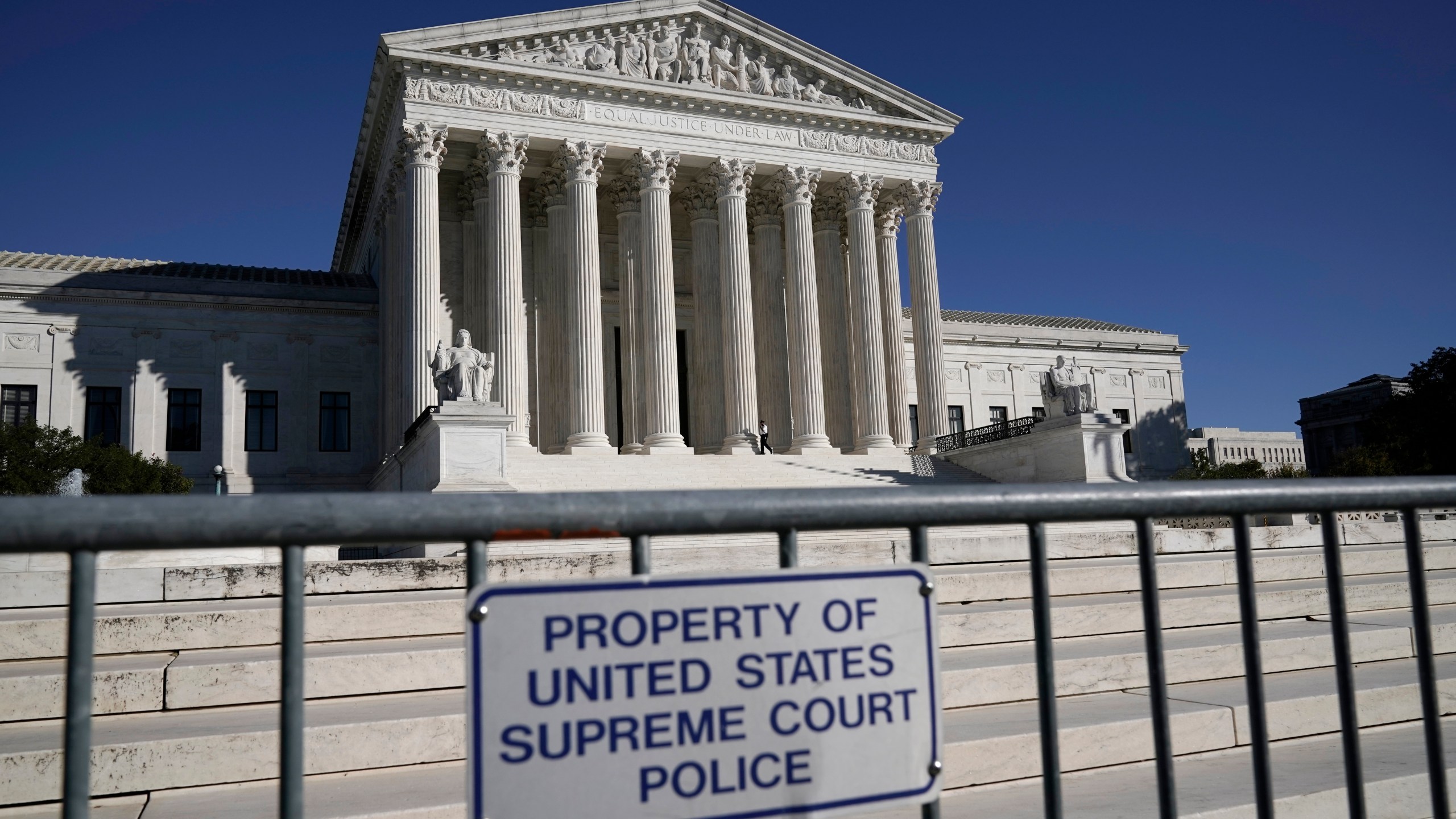 The Supreme Court in Washington on the day after the election, Wednesday, Nov. 4, 2020. (J. Scott Applewhite/AP Photo)