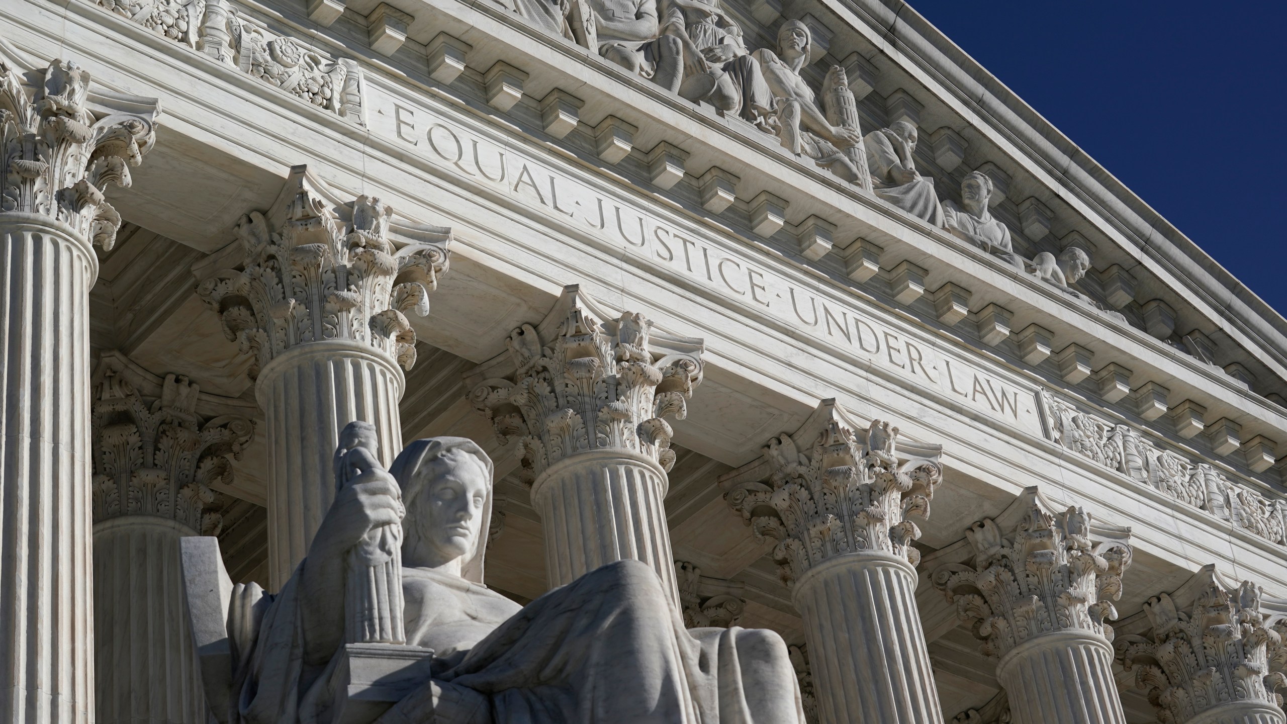 The Supreme Court in Washington on the day after the election, Wednesday, Nov. 4, 2020. (J. Scott Applewhite/AP Photo)