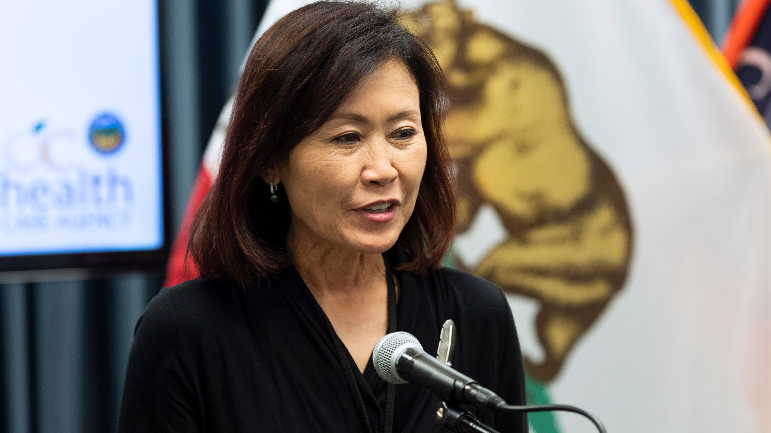 Orange County Supervisor Michelle Steel participates in a press conference in Santa Ana, Calif., on Nov. 5, 2020. (Paul Bersebach/The Orange County Register via AP)