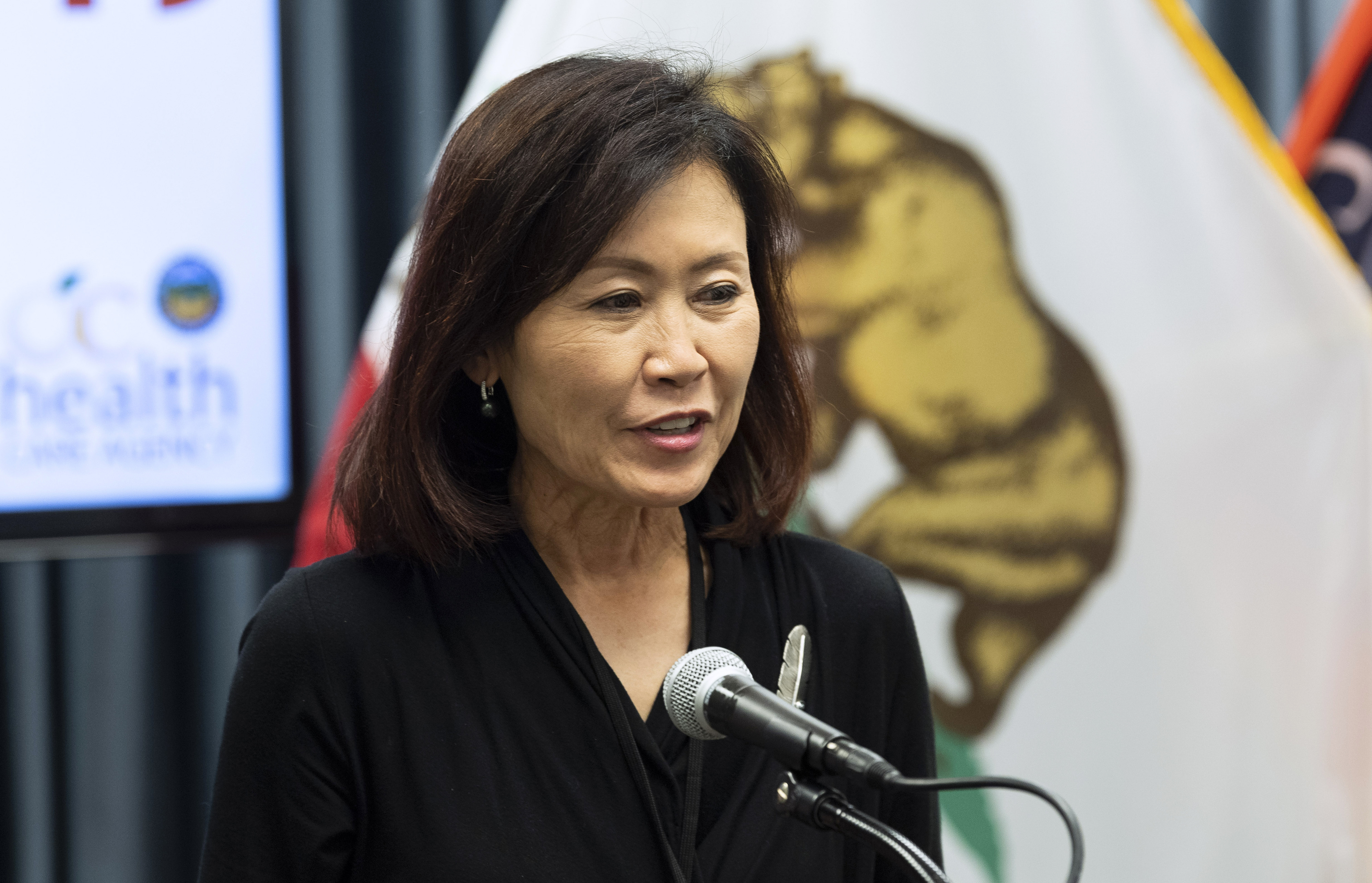 Orange County Supervisor Michelle Steel participates in a press conference in Santa Ana, Calif., on Nov. 5, 2020. (Paul Bersebach/The Orange County Register via AP)