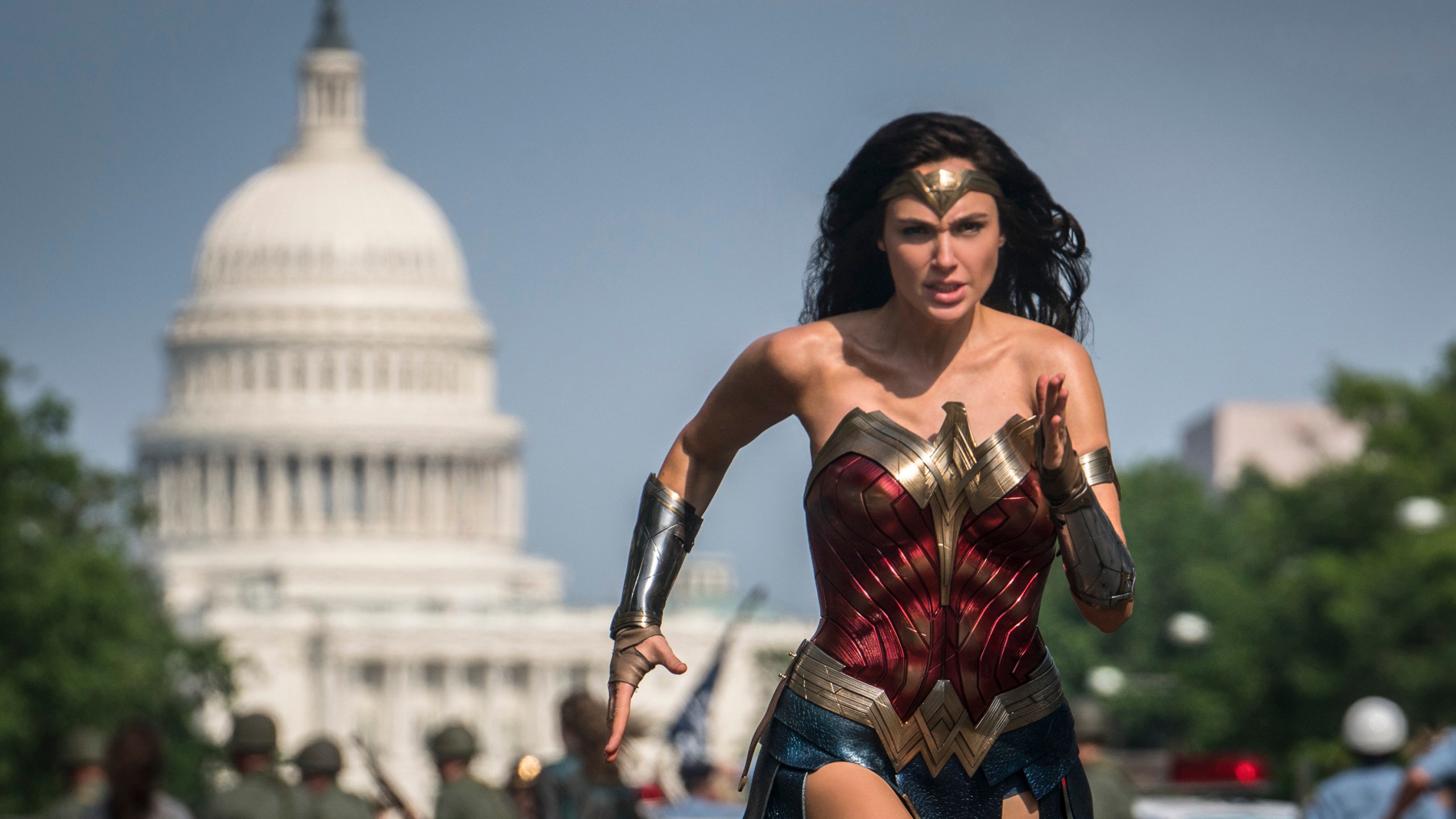 This image released by Warner Bros. Pictures shows Gal Gadot as Wonder Woman in a scene from "Wonder Woman 1984." (Clay Enos / Warner Bros Pictures via Associated Press)