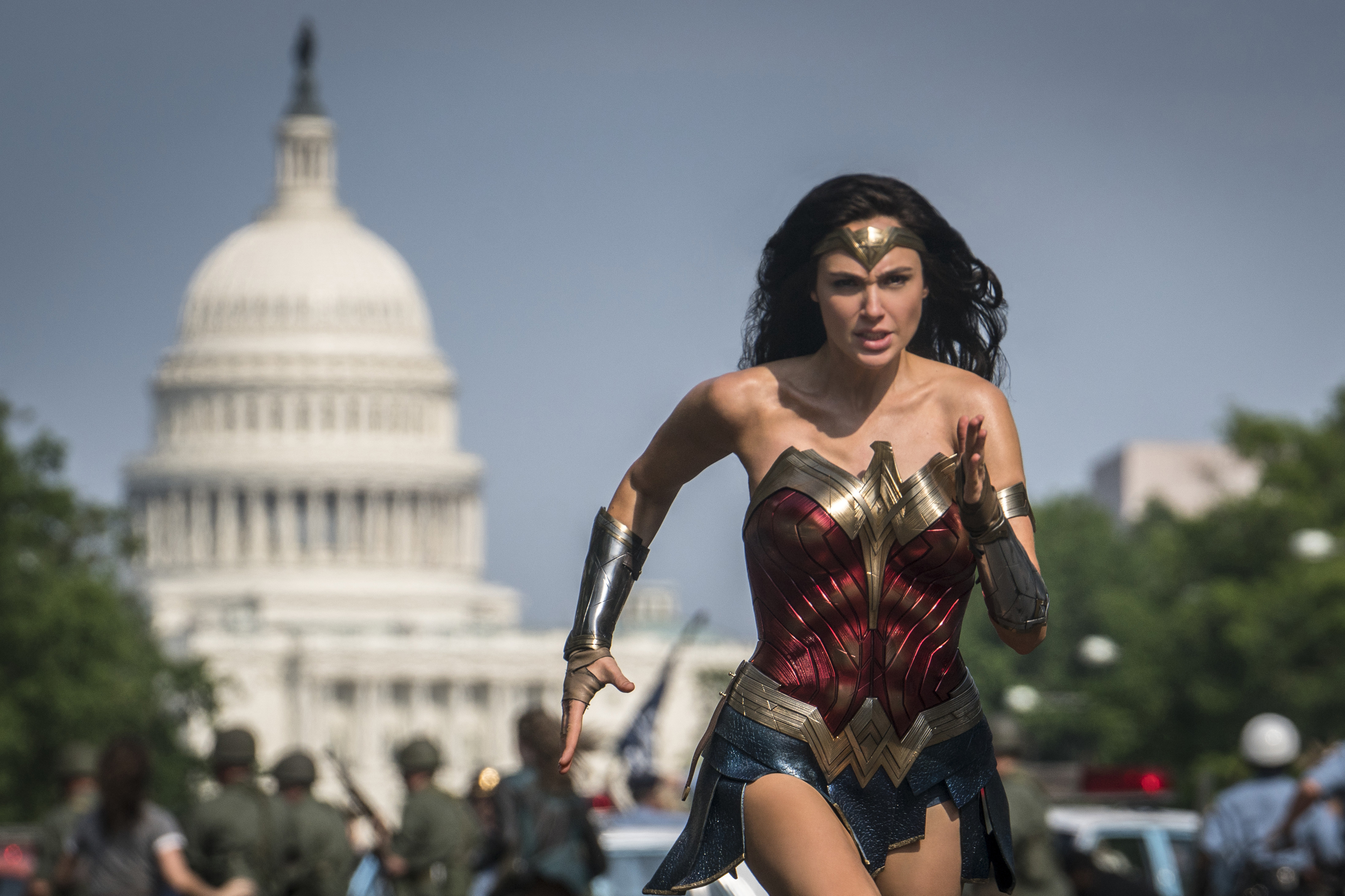 This image released by Warner Bros. Pictures shows Gal Gadot as Wonder Woman in a scene from "Wonder Woman 1984." (Clay Enos / Warner Bros Pictures via Associated Press)