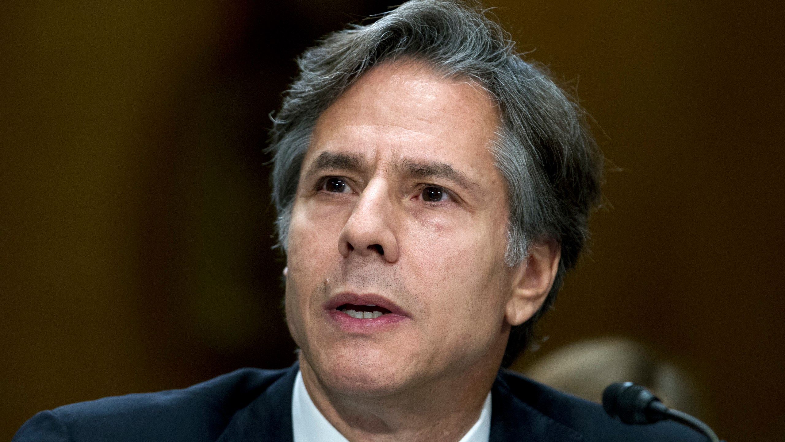 In this Thursday, Sept. 29, 2016, file photo, Deputy Secretary of State Antony Blinken testifies on Capitol Hill in Washington, before the Senate Foreign Relations Committee hearing on Syria. (AP Photo/Jose Luis Magana, File)