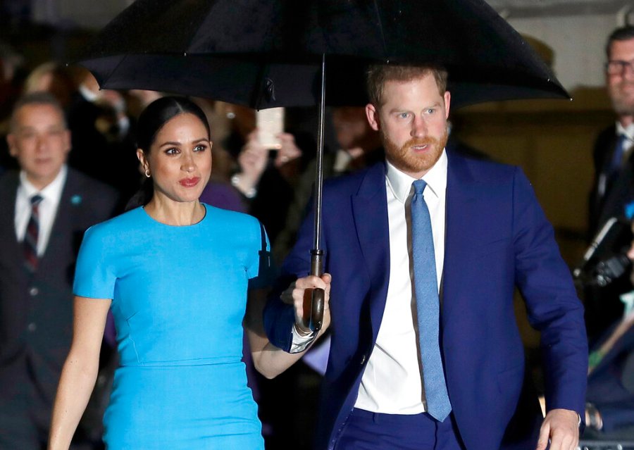 Prince Harry and Meghan, the Duke and Duchess of Sussex arrive at the annual Endeavour Fund Awards in London on March 5, 2020. (AP Photo/Kirsty Wigglesworth, File)