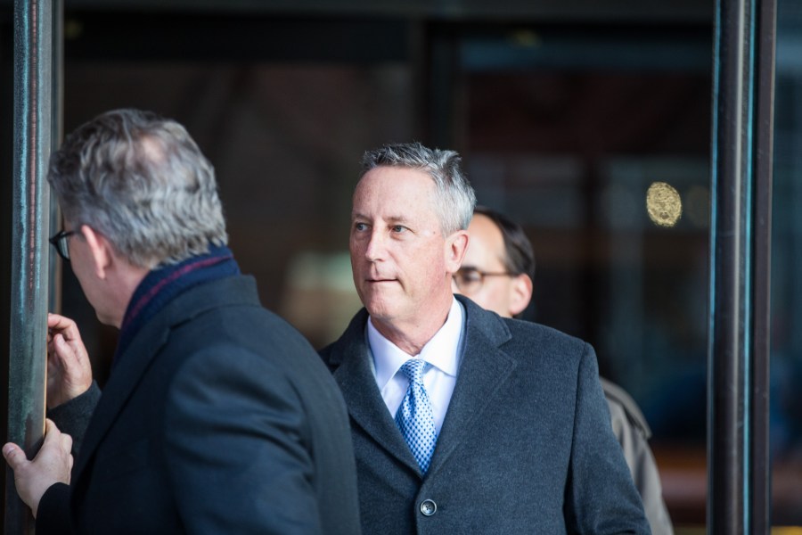 Martin Fox, president of a private tennis academy in Houston, leaves following his arraignment at Boston Federal Court on March 25, 2019 in Boston, Massachusetts. (Scott Eisen/Getty Images)