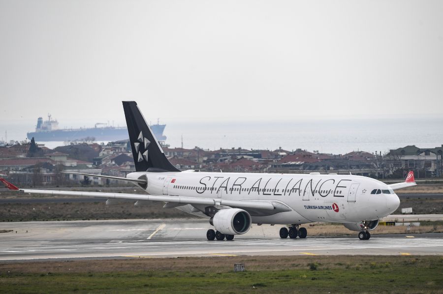 A Turkish Airline plane of the Star Alliance, a global airline alliances, is pictured on the tarmac of the Ataturk Airport on April 4, 2019, in Istanbul. (Ozan Kose/AFP via Getty Images)