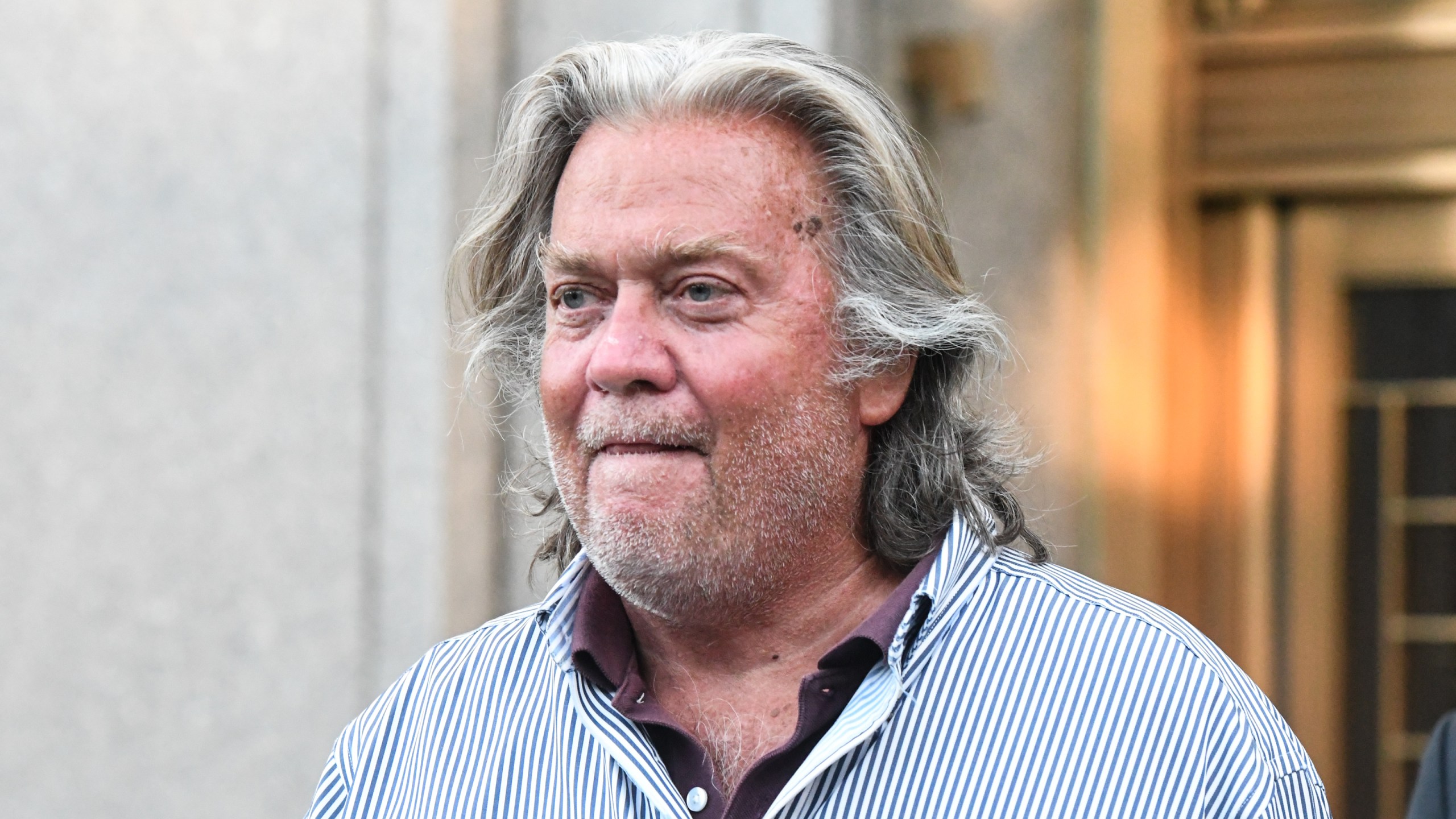 Former White House Chief Strategist Steve Bannon exits the Manhattan Federal Court on Aug. 20, 2020, in the Manhattan borough of New York City. (Stephanie Keith/Getty Images)