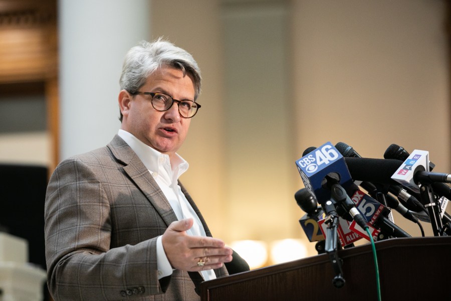 Gabriel Sterling, Voting Systems Manager for the Georgia Secretary of State's office, answers questions during a press conference on the status of ballot counting on November 6, 2020 in Atlanta. (Jessica McGowan/Getty Images)