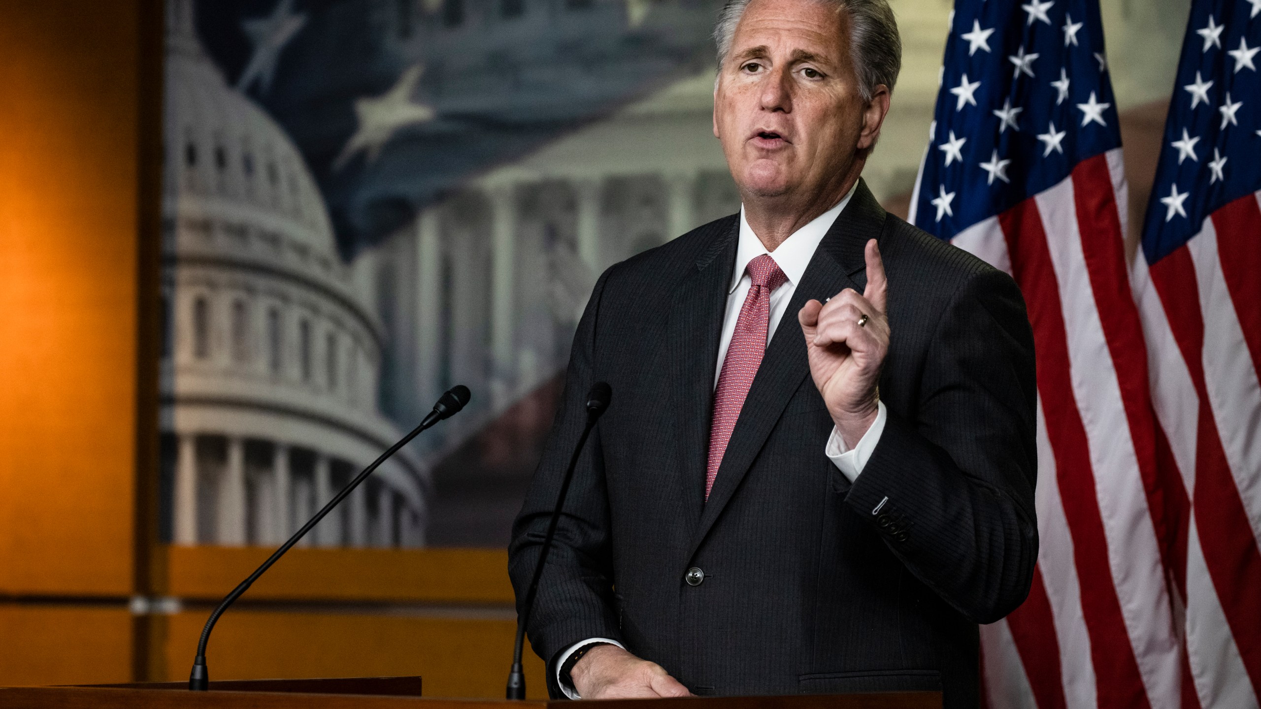 House Minority Leader Kevin McCarthy (R-CA) speaks during a press conference at the U.S. Capitol on Nov. 12, 2020. (Samuel Corum/Getty Images)