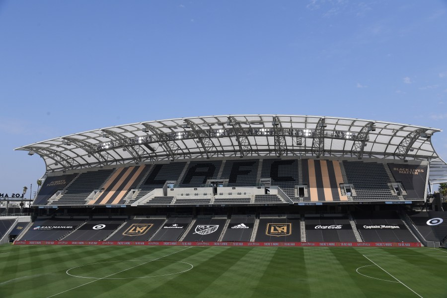 General view before the game between the Los Angeles Galaxy and the Los Angeles FC at Banc of California Stadium on Aug. 22, 2020 in Los Angeles, California. (Harry How/Getty Images)