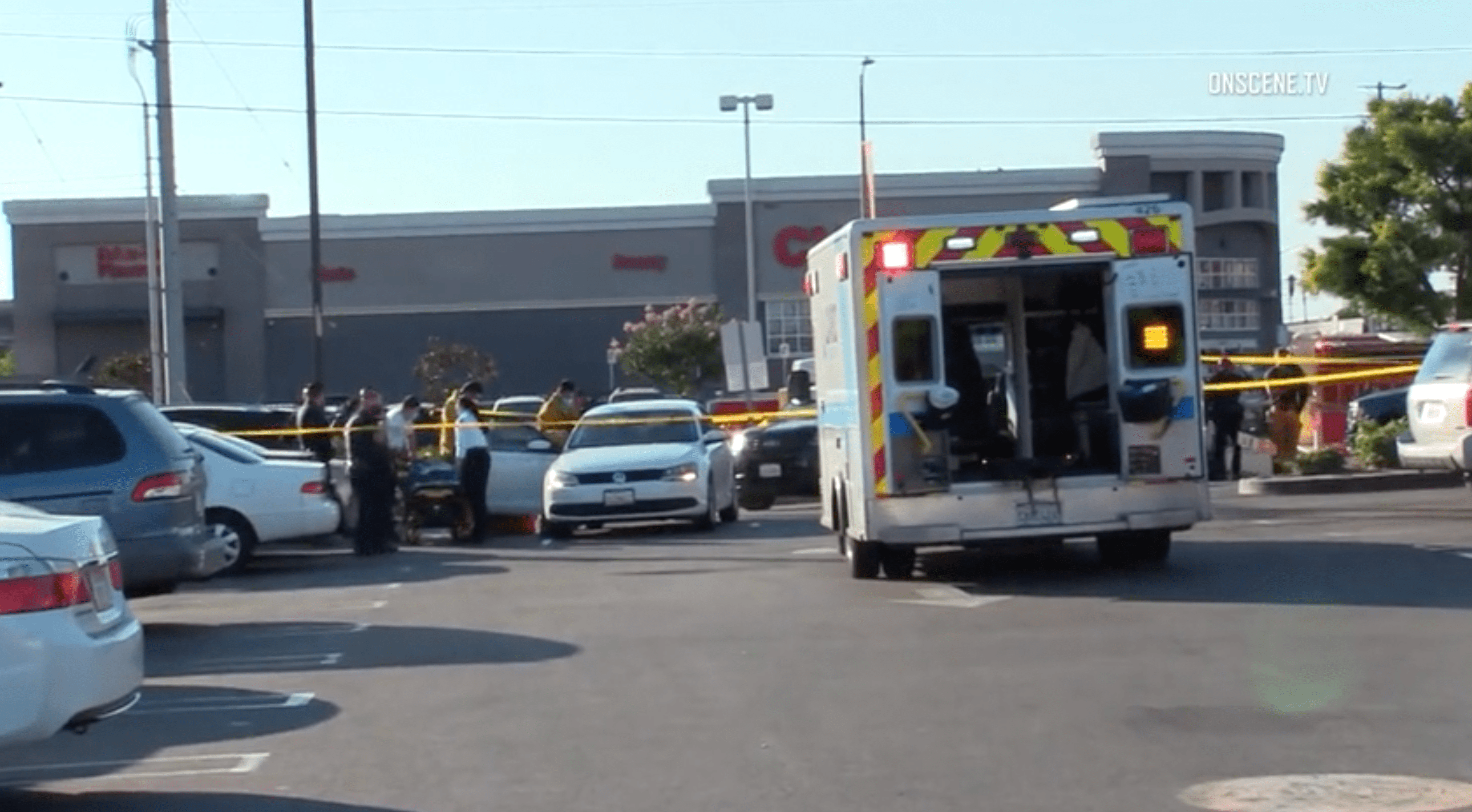 Two people were hospitalized after a shooting on the 110 Freeway in the South Los Angeles area on Nov. 10, 2020. (OnSceneTV)