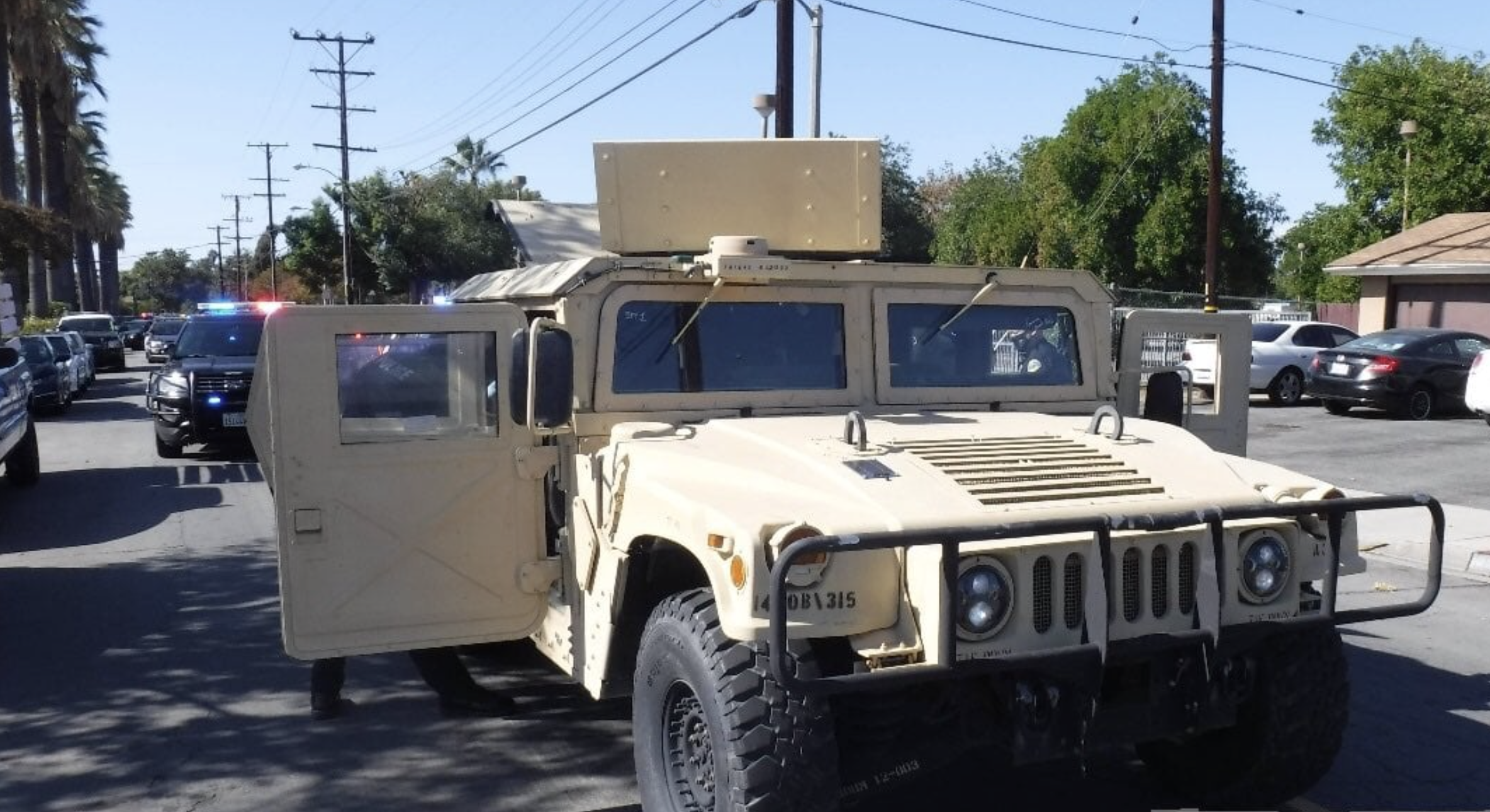 A military Humvee worth more than $200,000 that a Pomona man is charged with stealing from Upland on Nov. 9, 2020. (Pomona Police Department.)