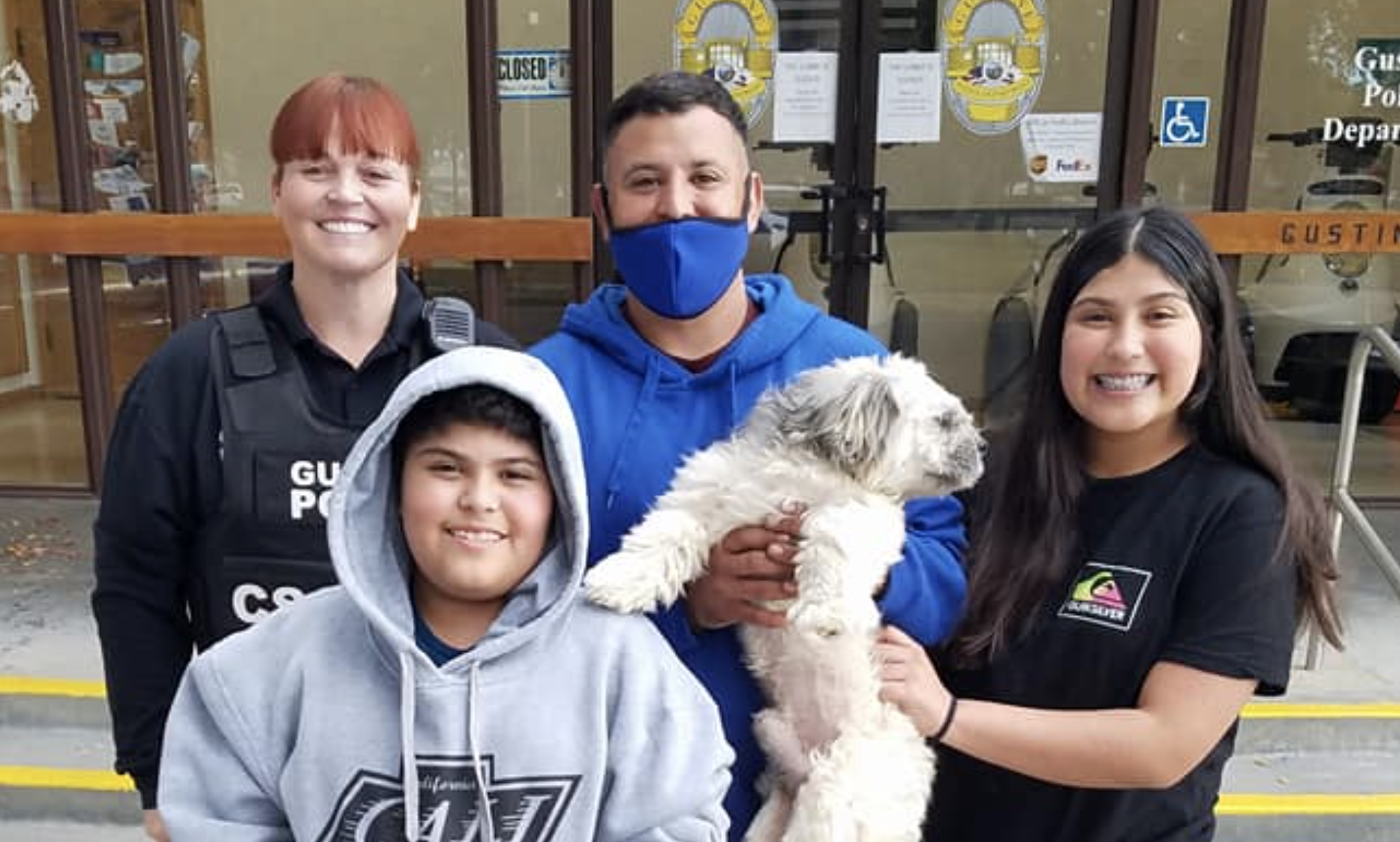 A lost dog was reunited with his family in Gustine, California, after nearly a year missing. (Gustine Police Department)