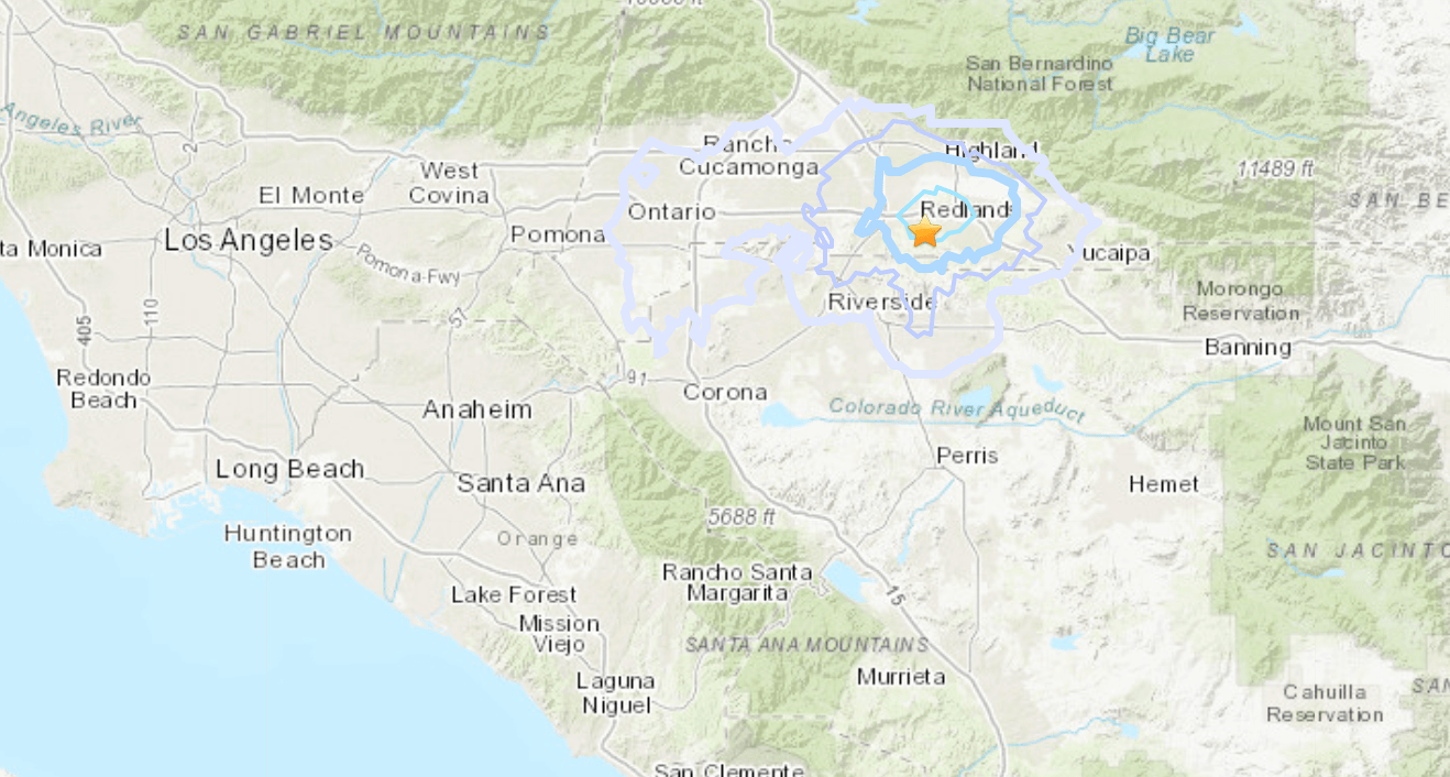 A magnitude 3.1 earthquake was reported at 4:56 p.m. on Nov. 27, 2020, in Loma Linda. (U.S. Geological Survey)