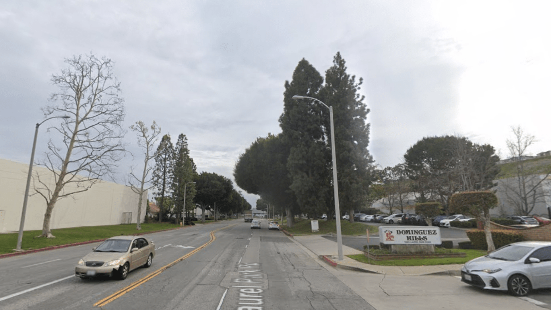 A Google Maps image shows the 19000 block of South Laurel Park Road in the Rancho Dominguez neighborhood.