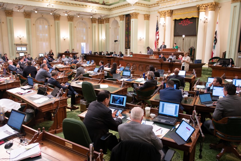 Some state lawmakers are attending a conference in Maui despite California issuing travel warnings amid a spike in COVID-19 cases. Above, the state Assembly last year. (Robert Gourley/Los Angeles Times)