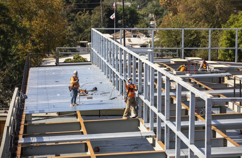 Renovations are underway at Cleveland Charter High School in Reseda in this undated photo. (Mel Melcon/Los Angeles Times)