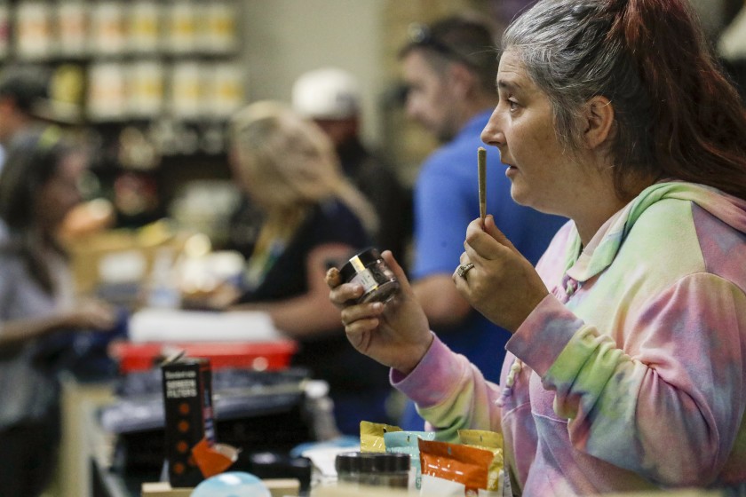 Some cities that banned cannabis dispensaries went to court to prevent deliveries of the drug to their residents. Above, Ñ Cheryl Luell of the Healing Center in Needles, Calif. (Irfan Khan/Los Angeles Times)