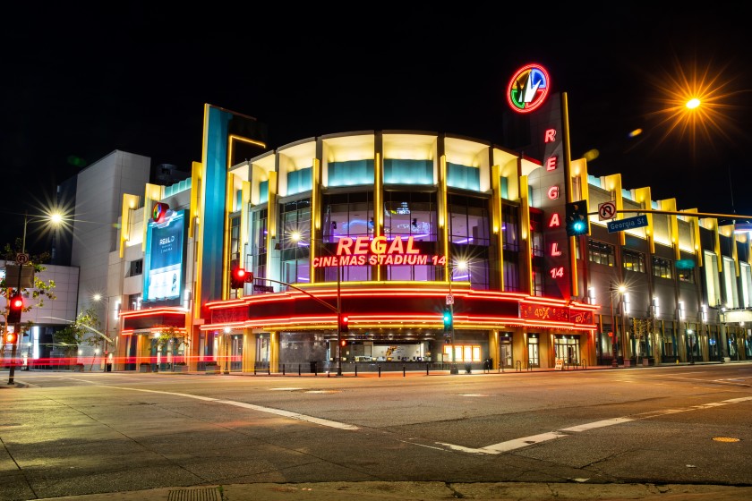 The Regal LA Live & 4DX theatre in downtown Los Angeles is shown in this undated photo. (Jay L. Clendenin/Los Angeles Times)