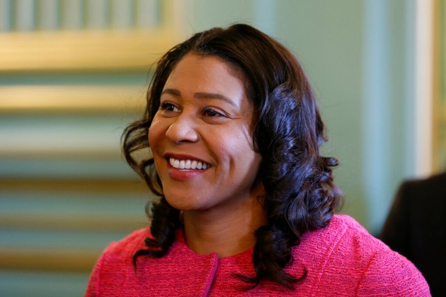 In this Nov. 1, 2019, file photo, San Francisco Mayor London Breed waits to speak at a luncheon in San Francisco. (AP Photo/Eric Risberg, File)