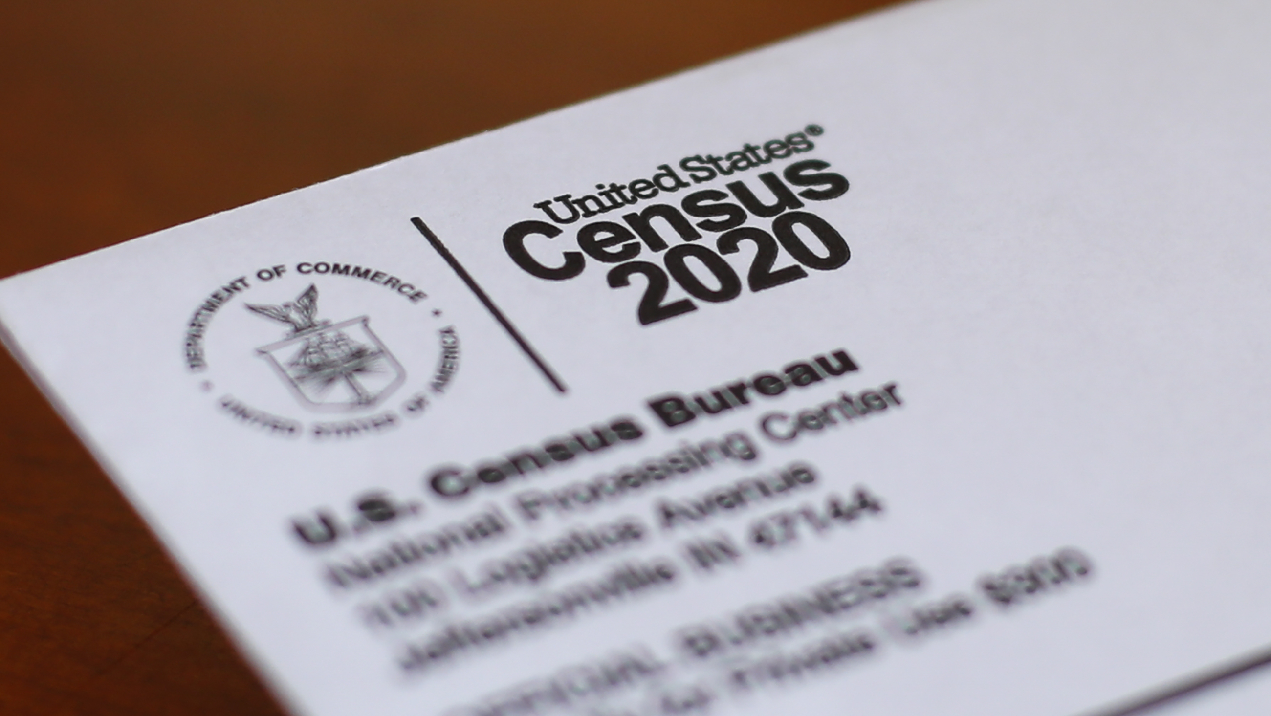 This Sunday, April 5, 2020, file photo shows an envelope containing a 2020 census letter mailed to a U.S. resident in Detroit. (Paul Sancya/AP Photo)