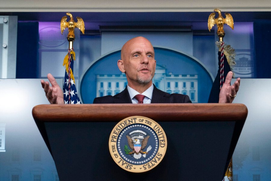 In this Aug. 23, 2020, file photo Food and Drug Administration commissioner Dr. Stephen Hahn speaks during a media briefing in the James Brady Briefing Room of the White House in Washington. (AP Photo/Alex Brandon, File)