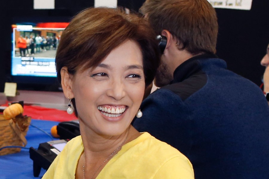 Young Kim, the Republican candidate for the 39th Congressional District in California, is seen at her headquarters in Yorba Linda on Nov. 6, 2018. (Alex Gallardo / Associated Press)