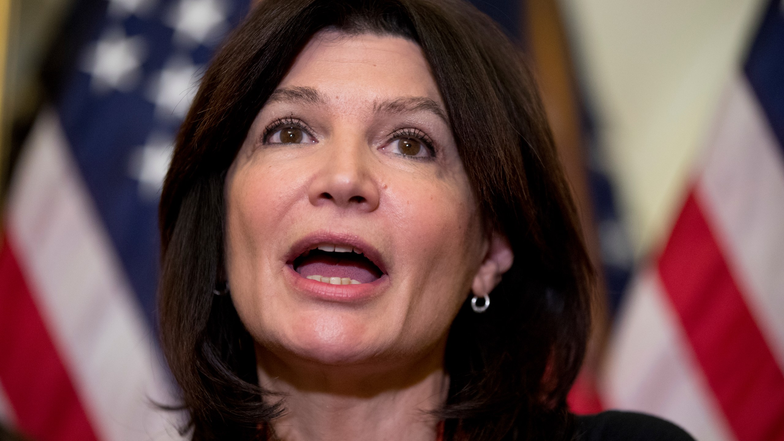 In this Nov. 1, 2017, file photo, National Education Association President Lily Eskelsen Garcia speaks at a news conference on American labor on Capitol Hill in Washington. (Andrew Harnik/AP Photo)