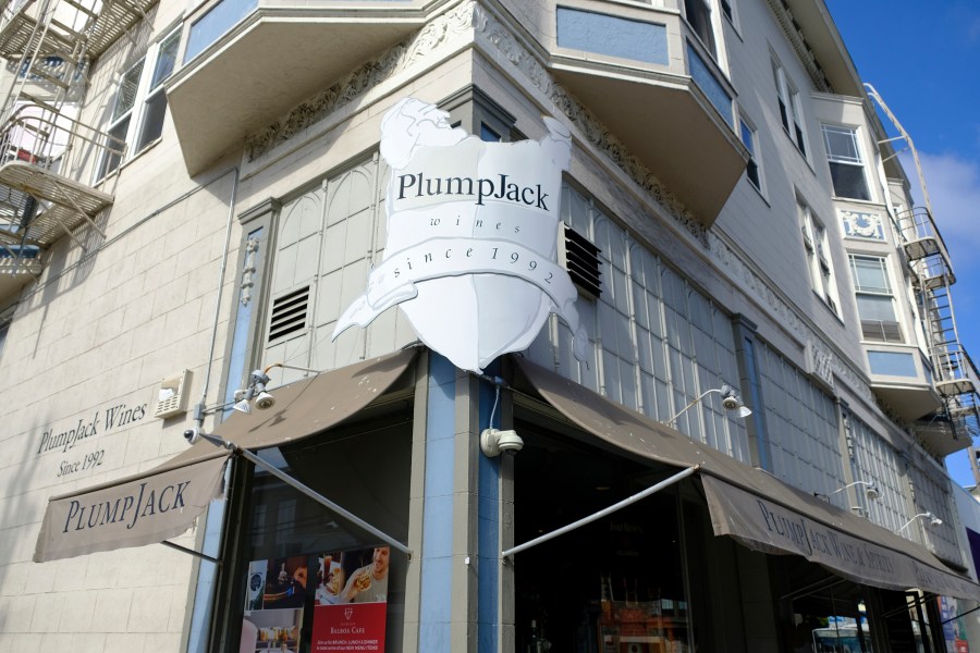 This Oct. 22, 2018, file photo shows the Plumpjack Wine & Spirits store in San Francisco, part of the Plumpjack Group collection of wineries, bars, restaurants, hotels and liquors stores. (Eric Risberg / Associated Press)