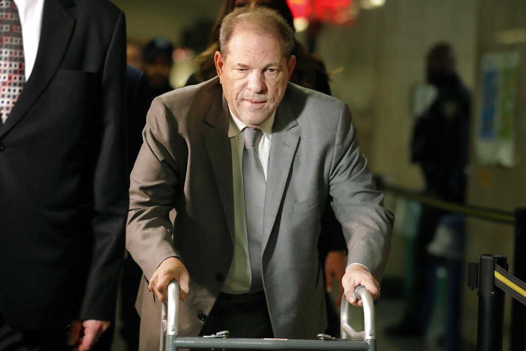 In this Jan. 7, 2020, file photo, Harvey Weinstein arrives at court for the start of jury selection in his sexual assault trial in New York. (AP Photo/Seth Wenig, File)