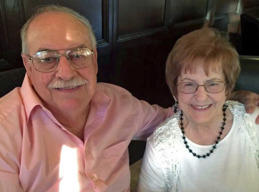 In this undated photo provided by Theresa Pirozzi shows her parents, Jerry and Shirley Pirozzi, an 85-year-old couple from Southern California who have been together for 57 years, in Oak Park, Calif. (Theresa Pirozzi via AP)