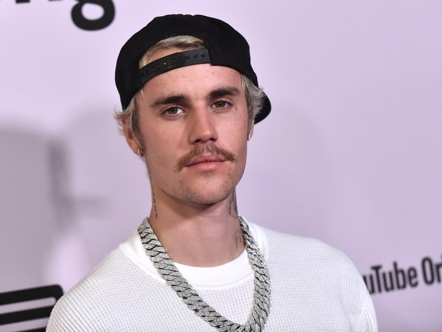 Canadian singer Justin Bieber arrives for YouTube Originals' "Justin Bieber: Seasons" premiere at the Regency Bruin Theatre in Los Angeles on Jan. 27, 2020. (LISA O'CONNOR/AFP via Getty Images)