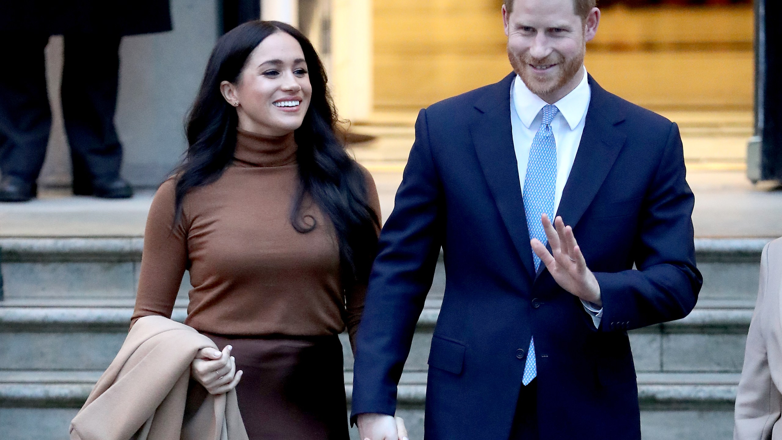 Prince Harry, Duke of Sussex, and Meghan, Duchess of Sussex, depart Canada House on Jan. 7, 2020 in London, England. (Chris Jackson/Getty Images)