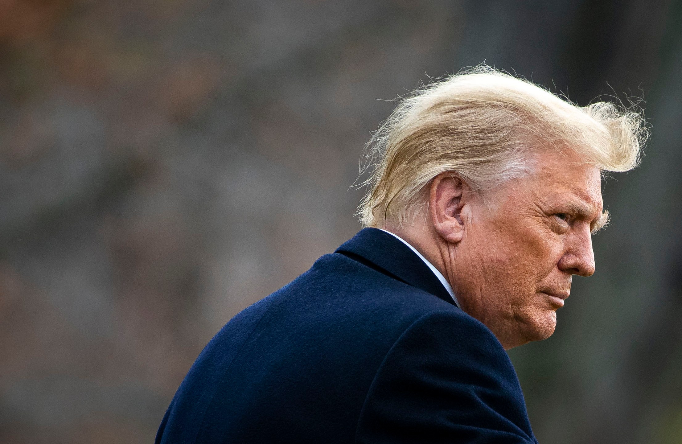 U.S. President Donald Trump departs on the South Lawn of the White House on Dec. 12, 2020. (Al Drago/Getty Images)