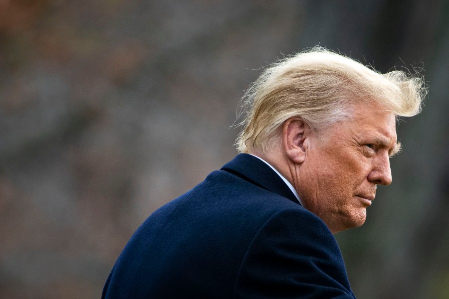 U.S. President Donald Trump departs on the South Lawn of the White House on Dec. 12, 2020. (Al Drago/Getty Images)