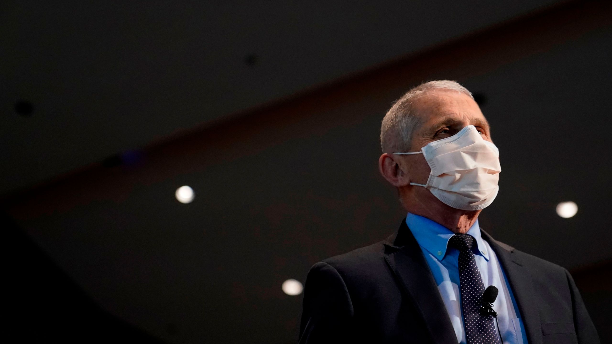 Anthony Fauci, director of the National Institute of Allergy and Infectious Diseases, looks on after receiving the first dose of the COVID-19 vaccine at the National Institutes of Health on Dec. 22, 2020, in Bethesda, Maryland. (PATRICK SEMANSKY/POOL/AFP via Getty Images)