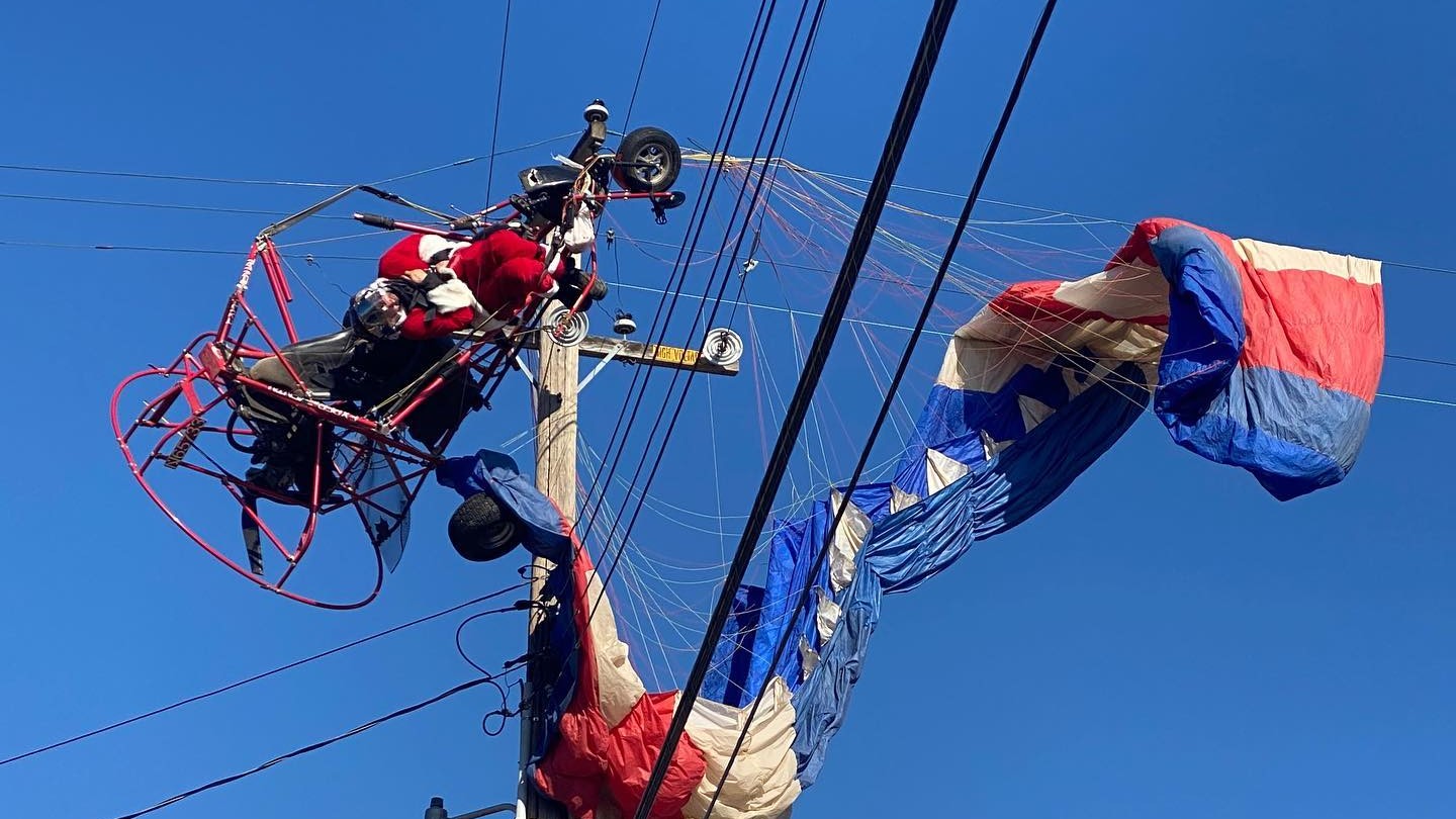 The California Highway Patrol released this image of a rescue that involved a man dressed as Santa Claus on Dec. 20, 2020.