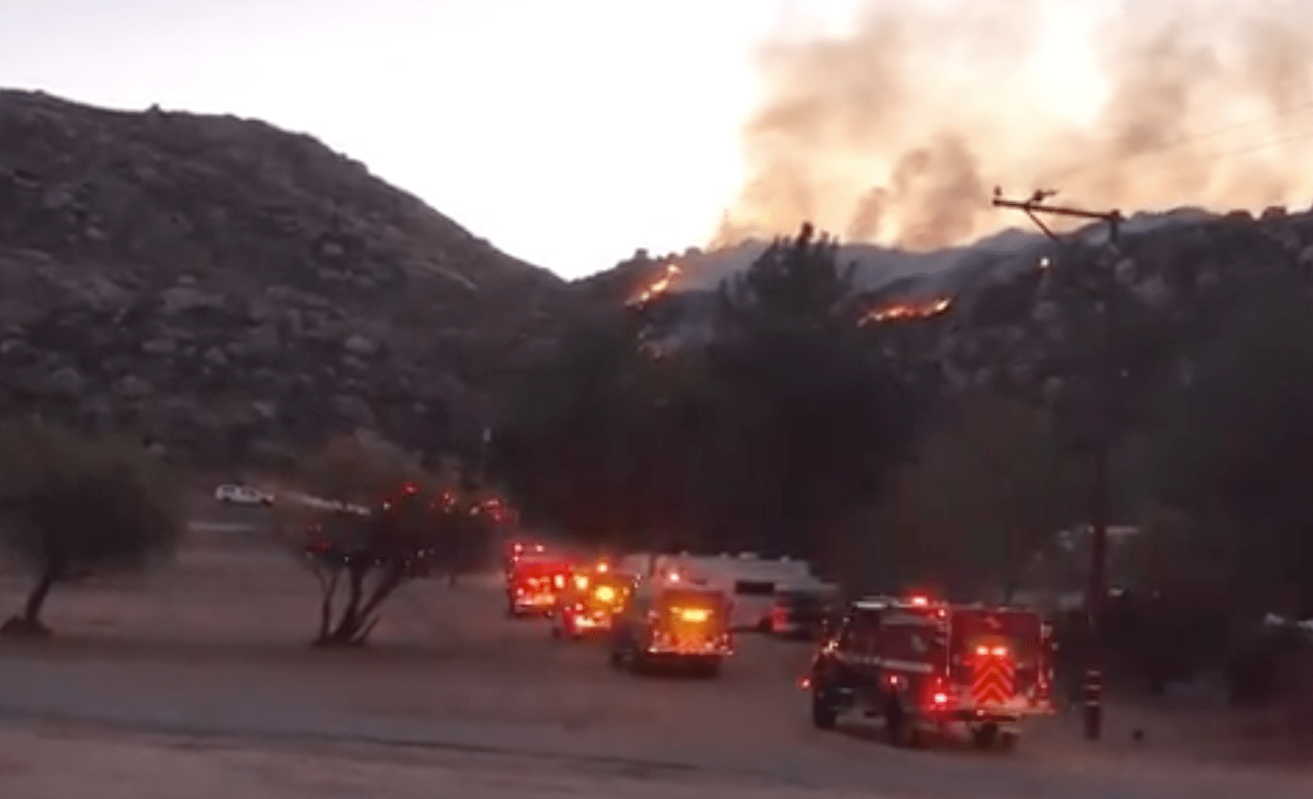 Firefighters respond to the Cerritos Fire in Nuevo on Dec. 3, 2020. (CAL FIRE/Riverside County Fire Department)