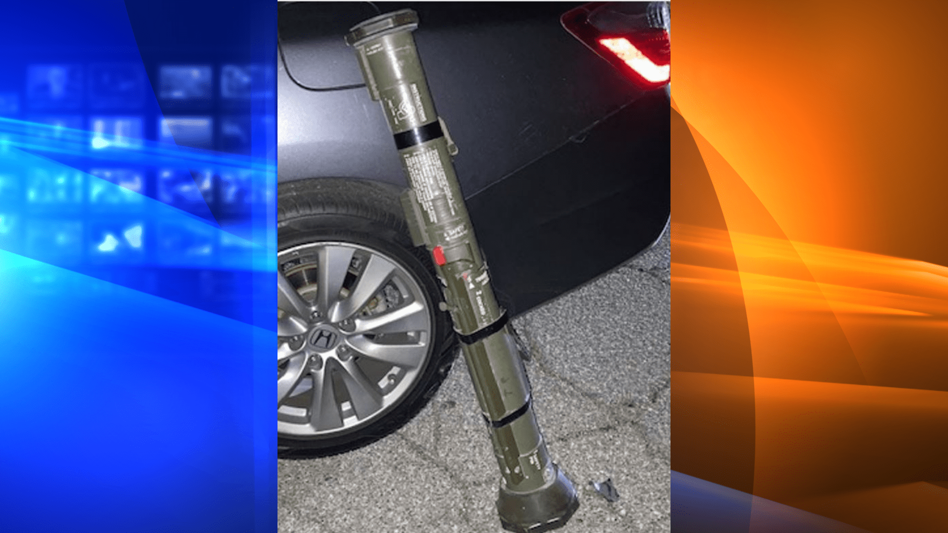 The San Bernardino County Sheriff's Department released this photo on Dec. 25, 2020 of an an anti-tank rocket propelled grenade launcher that deputies reported finding in the backseat of a Honda abandoned in Grand Terrace.