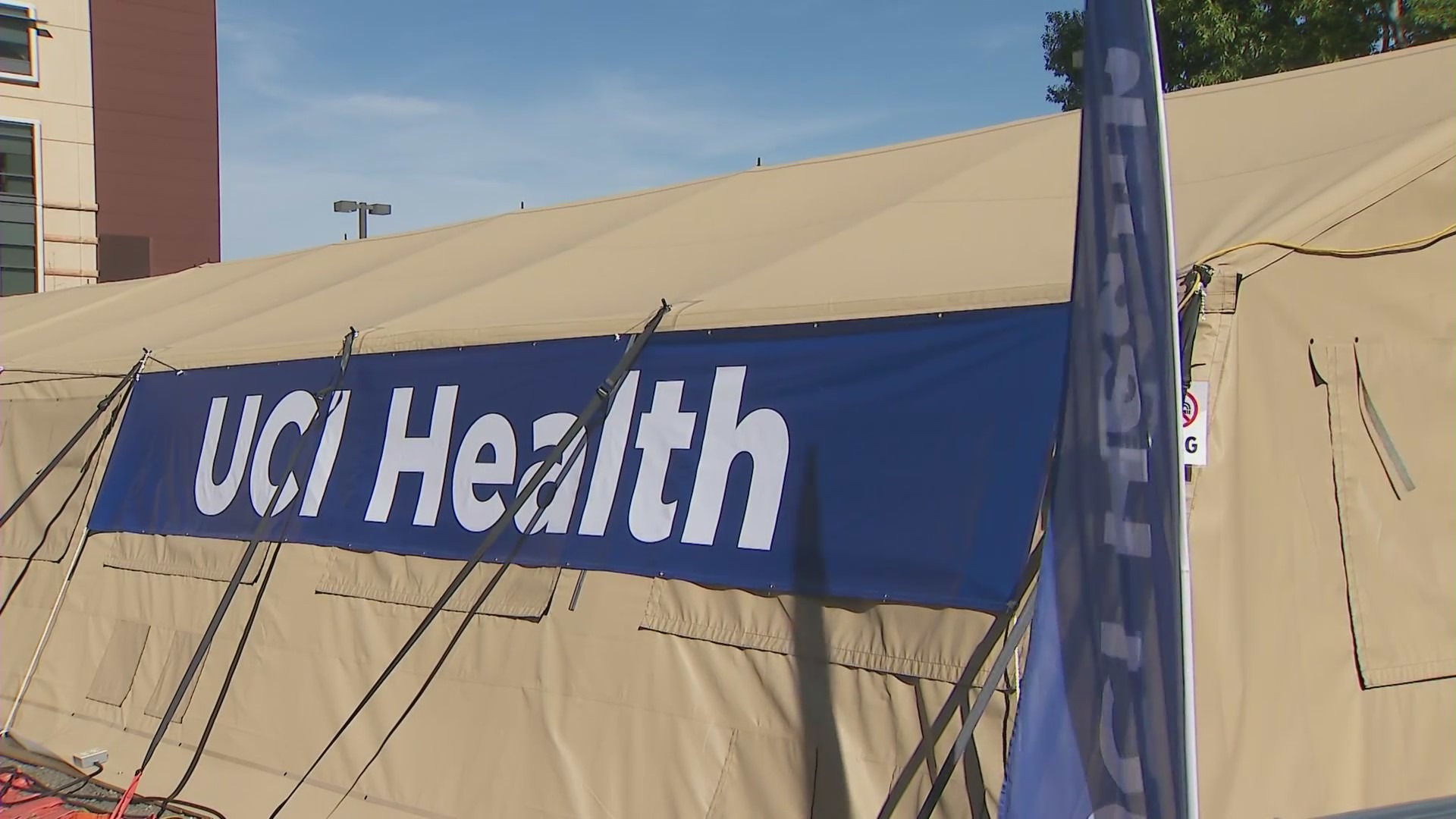 A field hospital at UCI Medical Center is seen in this file photo. (KTLA)