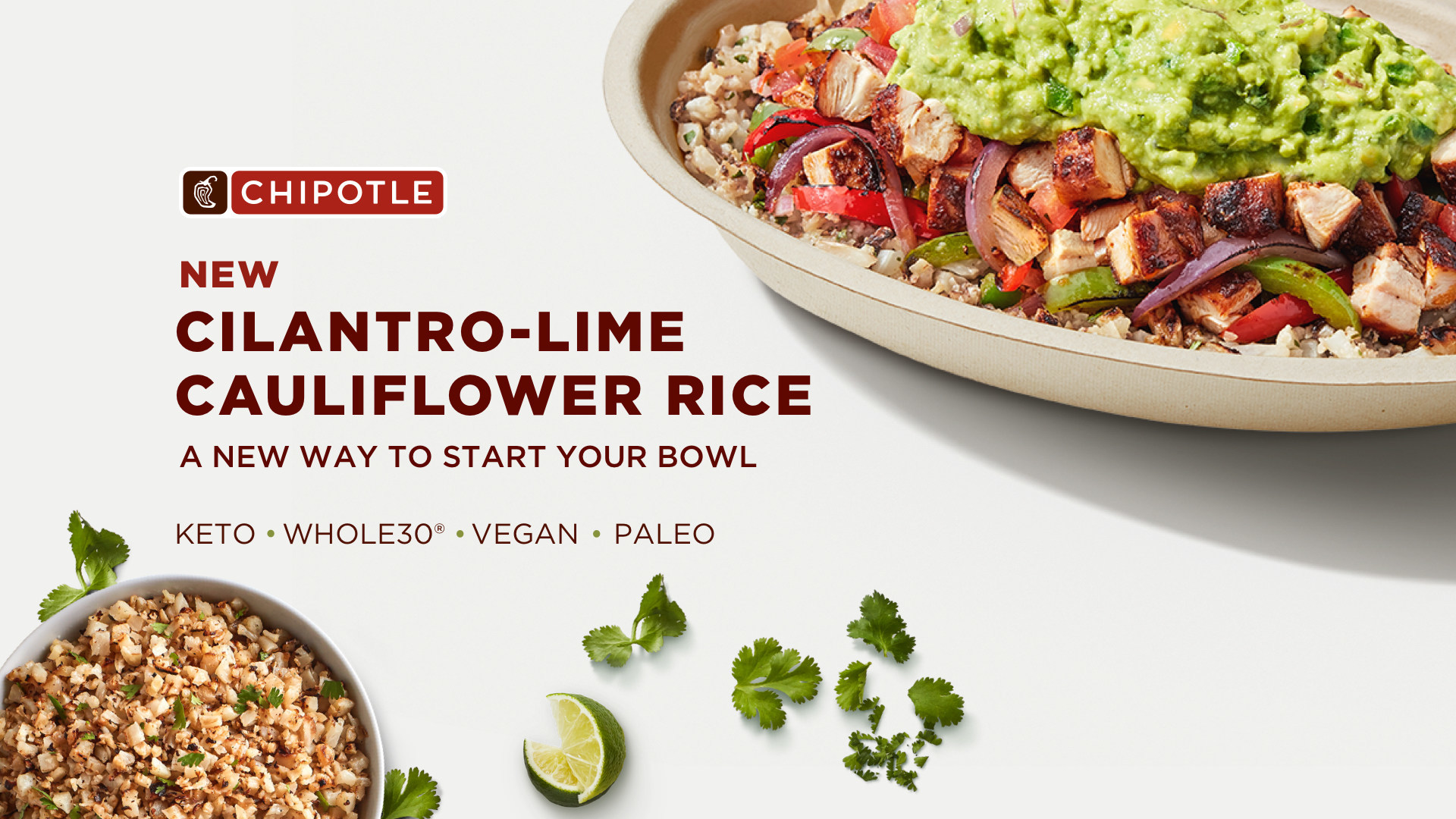 Chipotle released this image of its cilantro-lime cauliflower rice in January 2021.