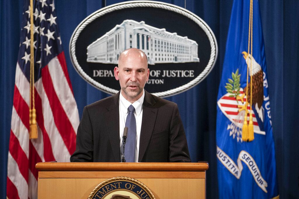 Steven D'Antuono, head of the FBI Washington field office, speaks during a news conference Tuesday, Jan. 12, 2021, in Washington. (Sarah Silbiger/Pool via AP)