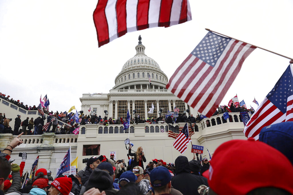 In this Jan. 6, 2021 file photo, supporters of President Donald Trump gather outside the U.S. Capitol in Washington. (Photo/Shafkat Anowar/Associated Press)