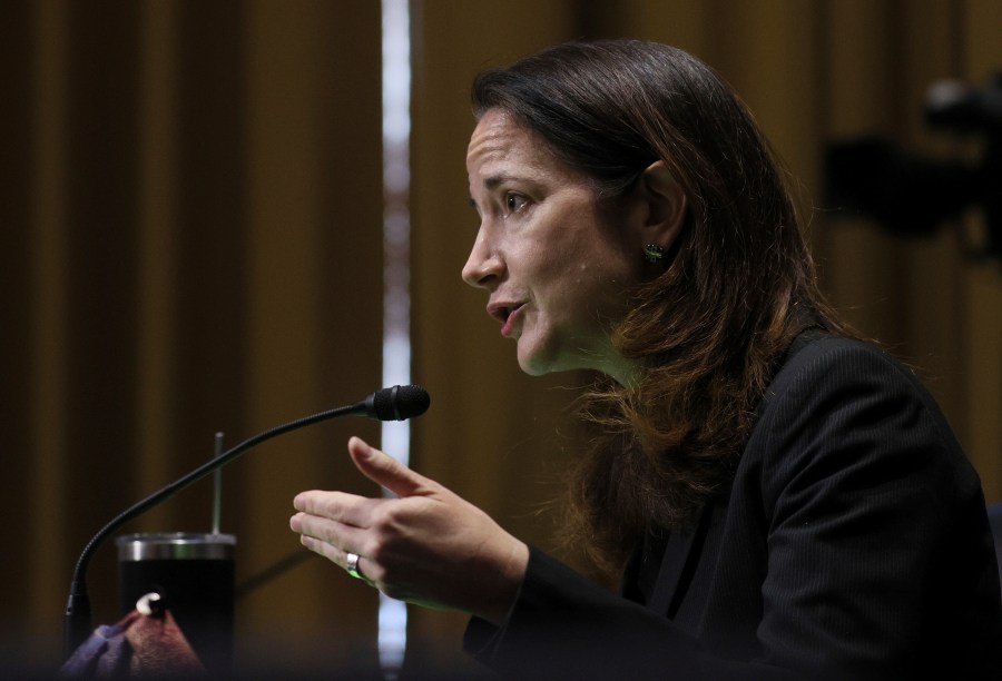 President-elect Joe Biden’s pick for national intelligence director Avril Haines speaks during a confirmation hearing before the Senate intelligence committee on Tuesday, Jan. 19, 2021, in Washington. (Joe Raedle/Pool via AP)