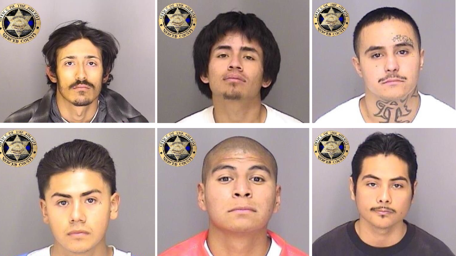 The Merced County Sheriff’s Office shared these photos of six inmates they say escaped from the county jail using a homemade rope on Jan. 10, 2021.