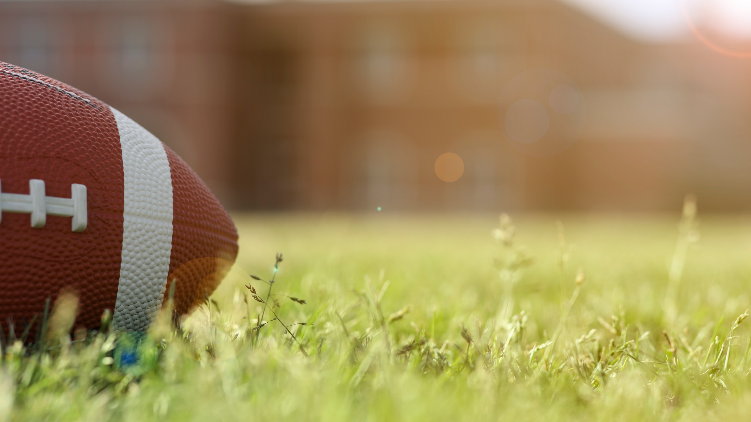 A file photo shows a football on grass. (Getty Images)